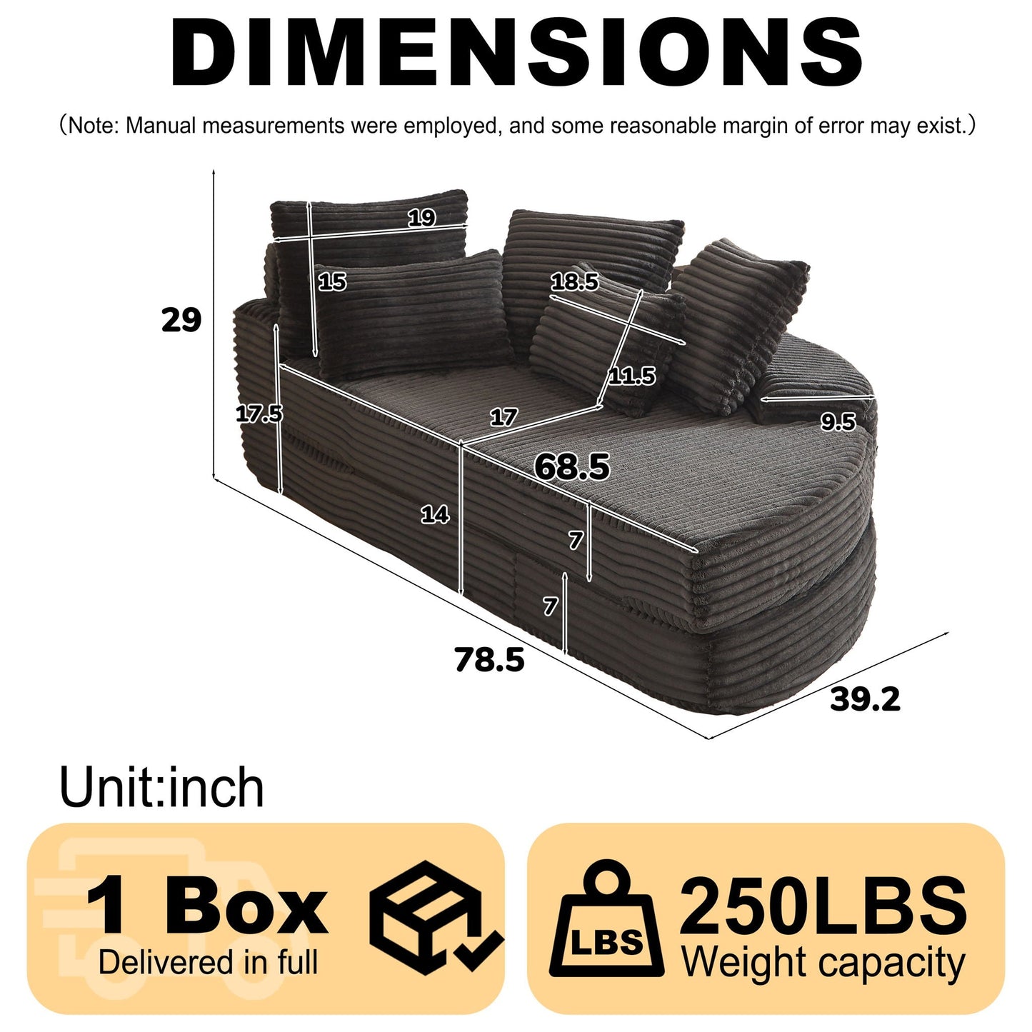 Semi Circular 2 In 1 Sofa Bed With Neck Pillow