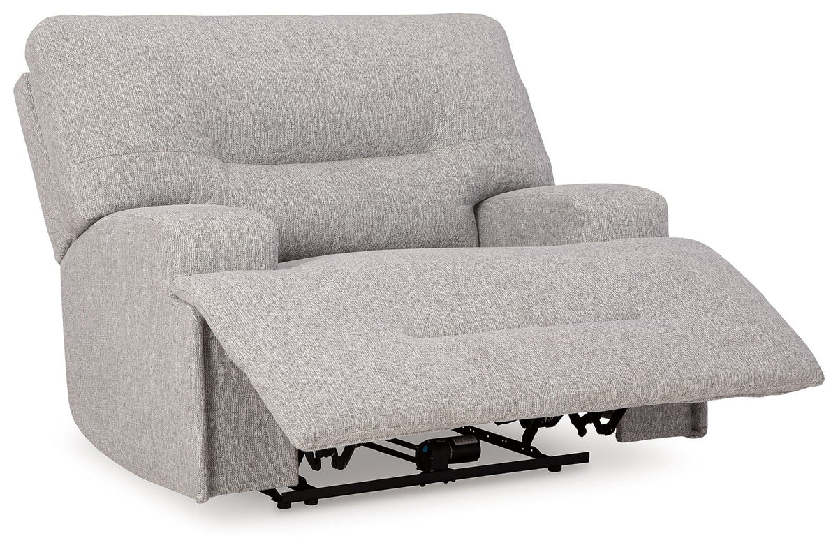 Acklen Place - 4 Pc. - 3-Piece Power Reclining Sectional Sofa With Raf Chaise, Wide Seat Power Recliner - Pewter