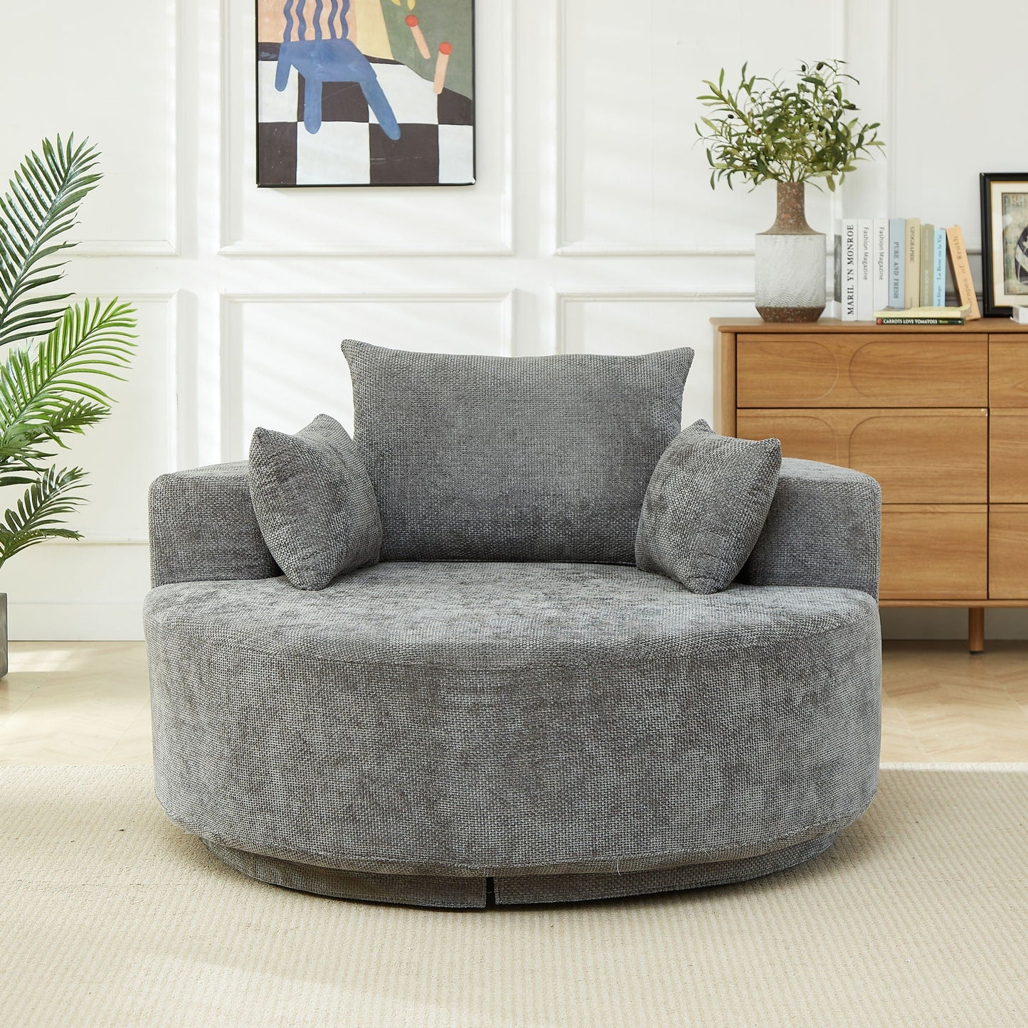 Single 360 Degree Swivel Chair For Living Room