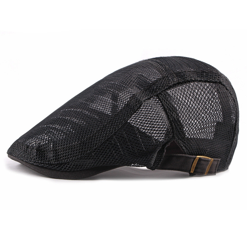 Men's And Women's Identical Single-color Mesh Lightweight And Breathable Adjustable Fashionable Retro Style Forward Hat, Suitable For Daily Commuting, Versatile And Versatile Beret.