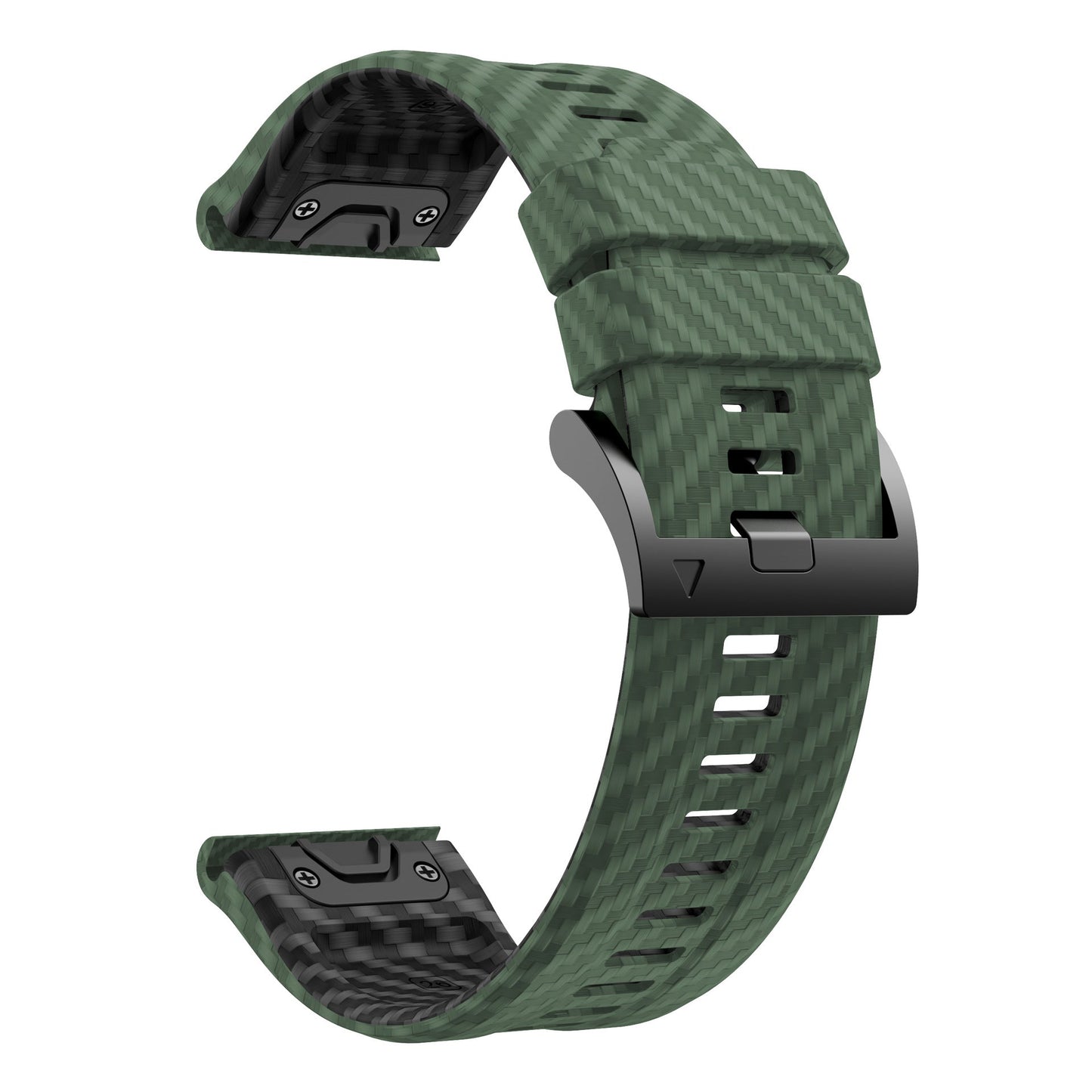 Silicone Watch Strap With Carbon Fiber Texture
