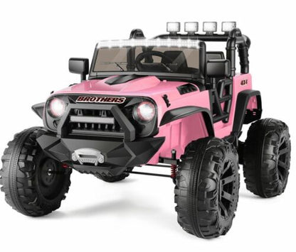 24V/12V Kids Electric Ride On Jeep with Remote Control, 3 Speeds and LED Lights
