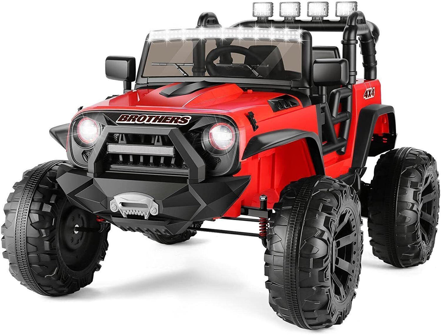 24V/12V Kids Electric Ride On Jeep with Remote Control, 3 Speeds and LED Lights