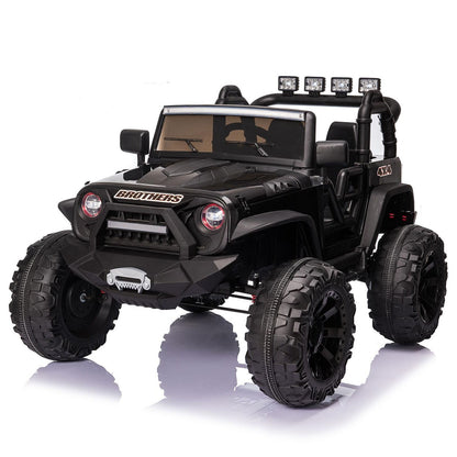 24V Kids Electric Jeep with Remote Control, 3 Speeds, LED Lights, and MP3 Player