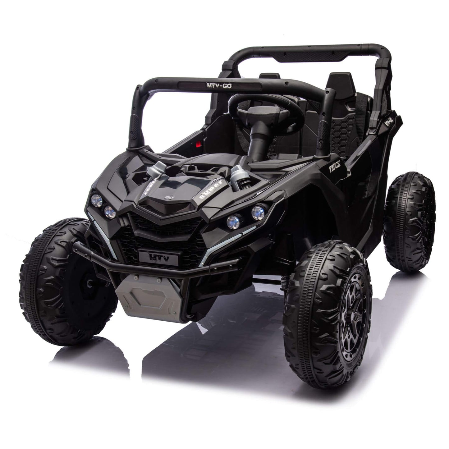 HIFINE 24V Two-Seater Kids Ride On UTV W/Parents Remote Control, for Age 3+, Black