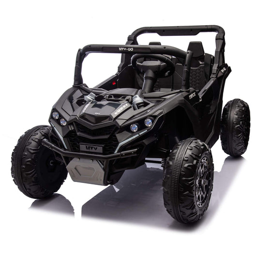 HIFINE 24V Two-Seater Kids Ride On UTV W/Parents Remote Control, for Age 3+, Black