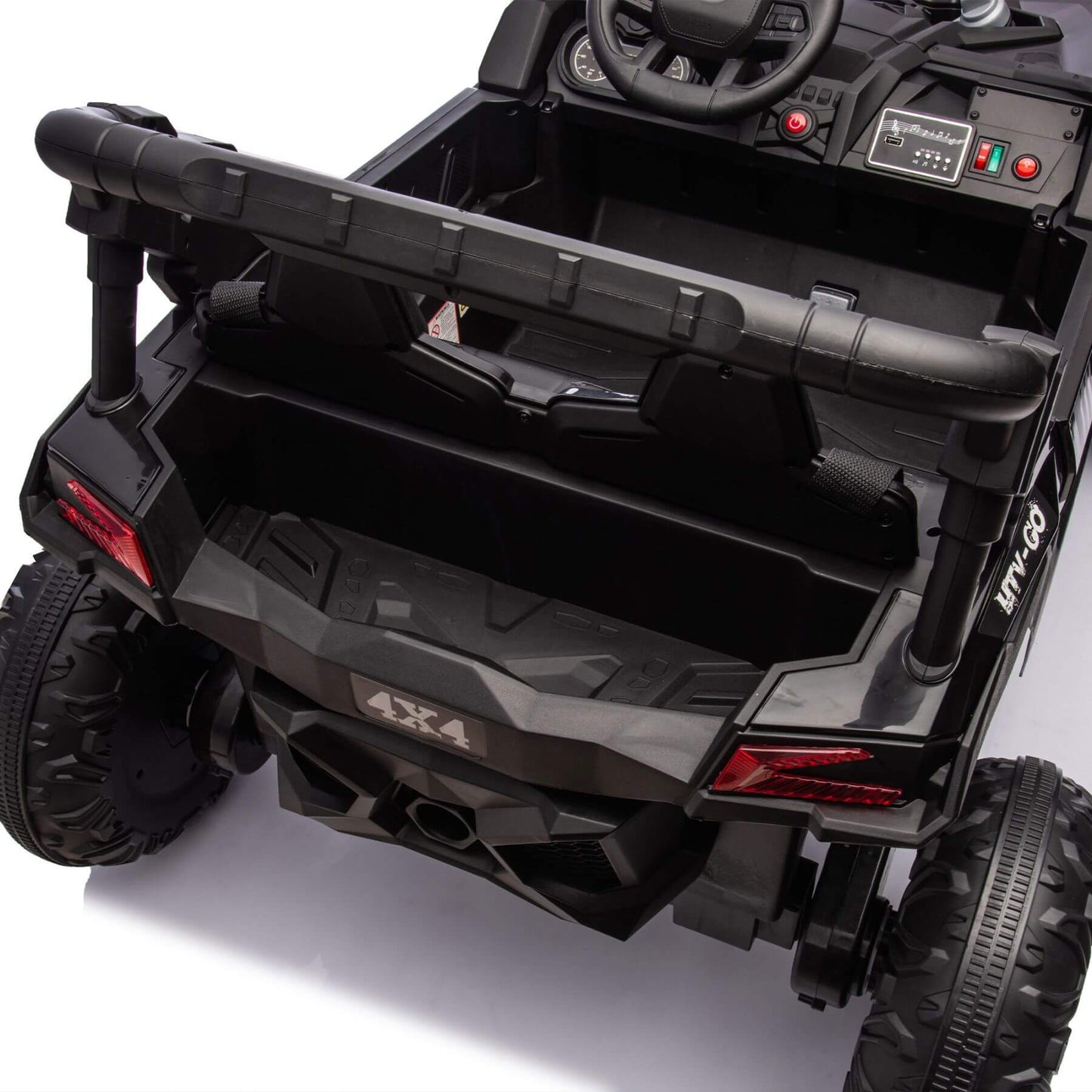 HIFINE 24V Two-Seater Kids Ride On UTV W/Parents Remote Control, for Age 3+, Black