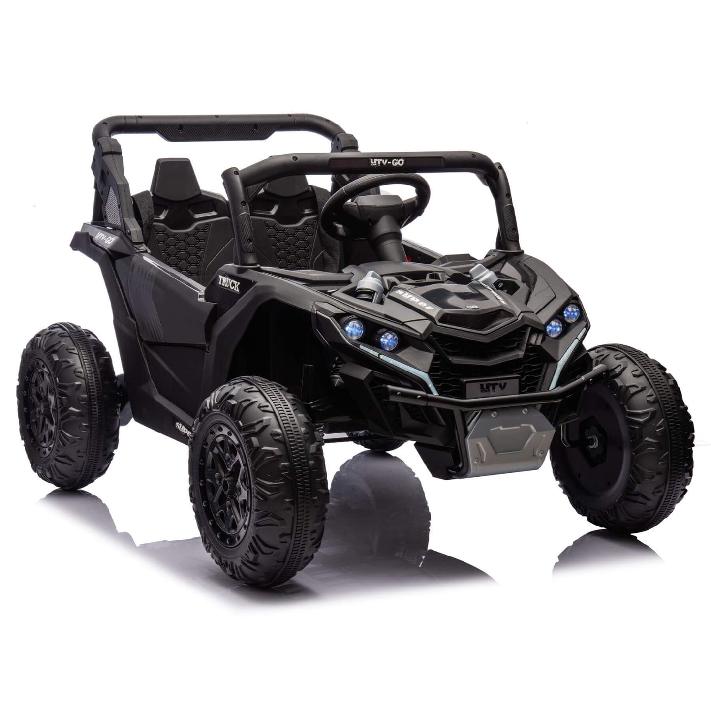 HIFINE 24V Two-Seater Kids Ride On UTV W/Parents Remote Control, for Age 3+, Black