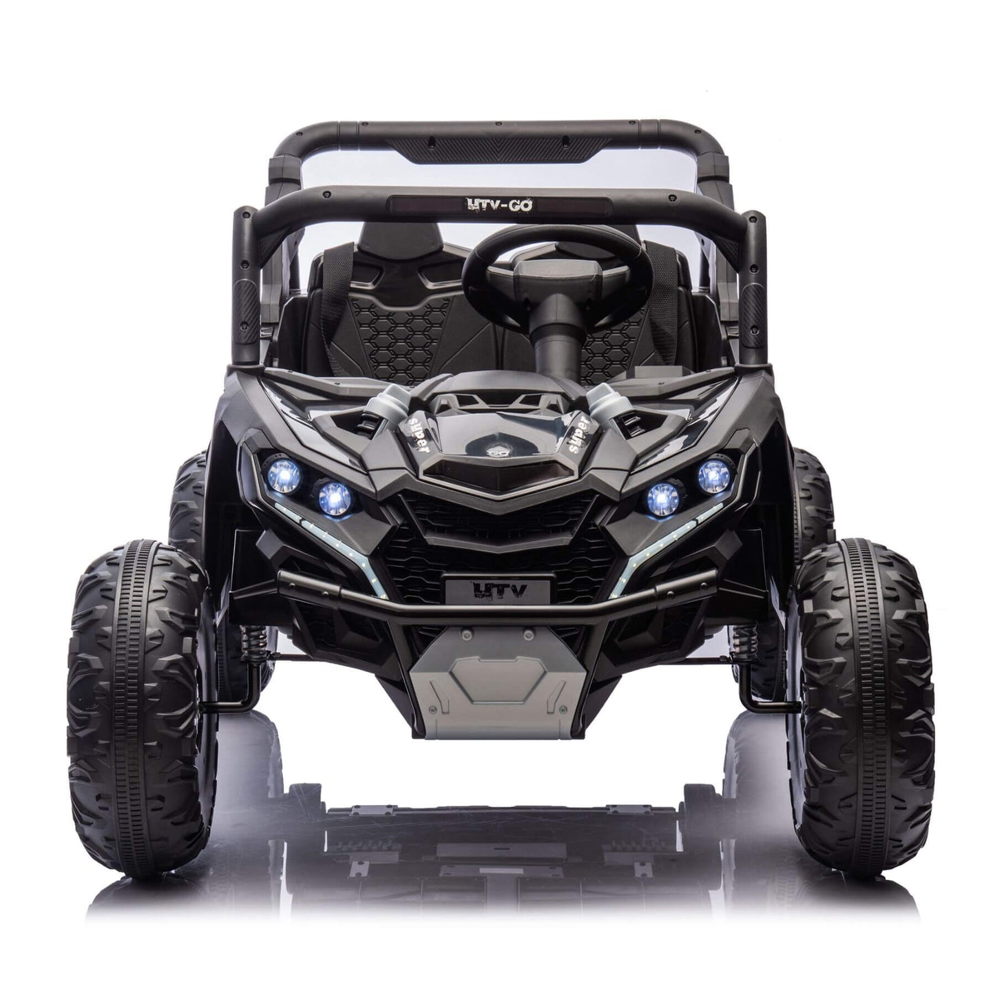 HIFINE 24V Two-Seater Kids Ride On UTV W/Parents Remote Control, for Age 3+, Black