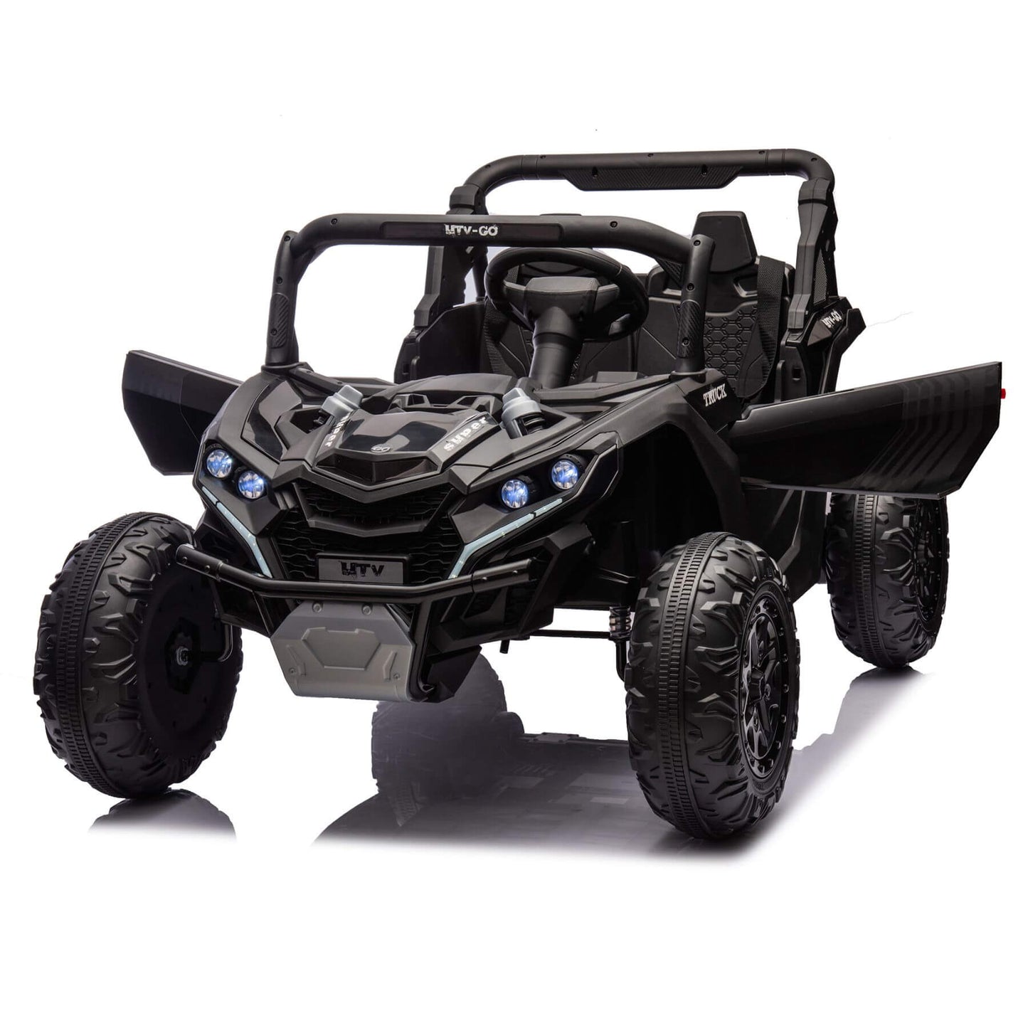 HIFINE 24V Two-Seater Kids Ride On UTV W/Parents Remote Control, for Age 3+, Black