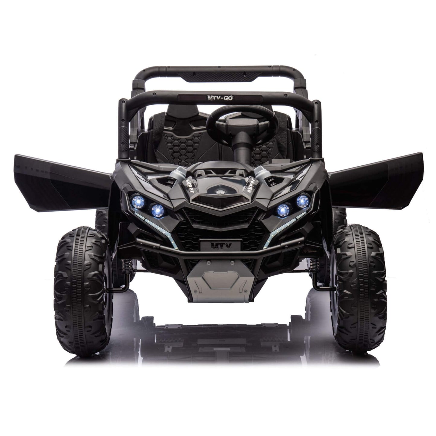HIFINE 24V Two-Seater Kids Ride On UTV W/Parents Remote Control, for Age 3+, Black