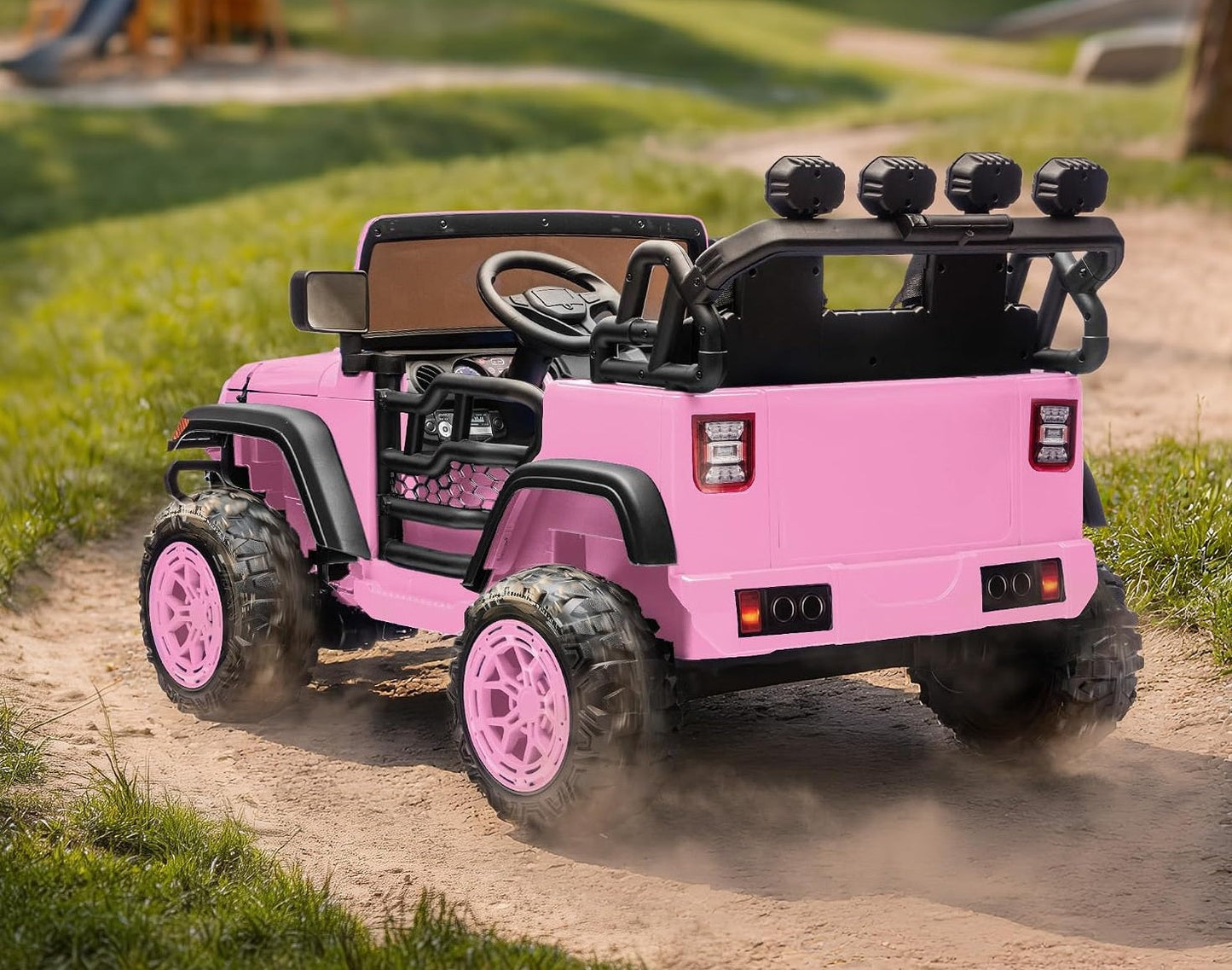 Electric 24V Kids Ride on Truck Car Jeep with MP3 Player, LED Lights, and Remote Control - 2 Seats