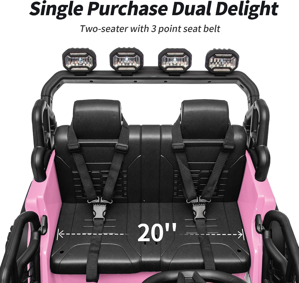 Electric 24V Kids Ride on Truck Car Jeep with MP3 Player, LED Lights, and Remote Control - 2 Seats