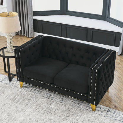 Modern Sofa With Button Tufting, Upholstered Couch For Living Room