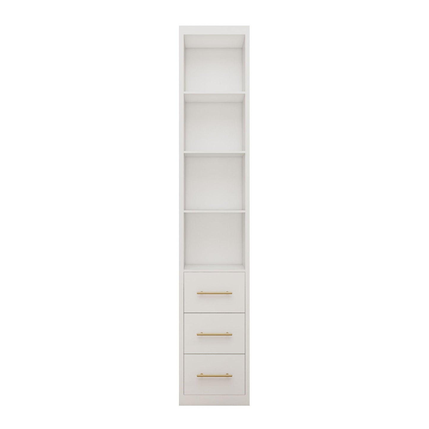 Tall Storage Cabinet With 3 Drawers For Bedroom - White