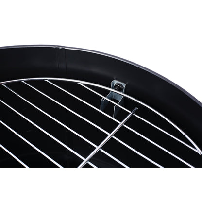 Portable Charcoal Smoker Grill For Outdoor Cooking - Black