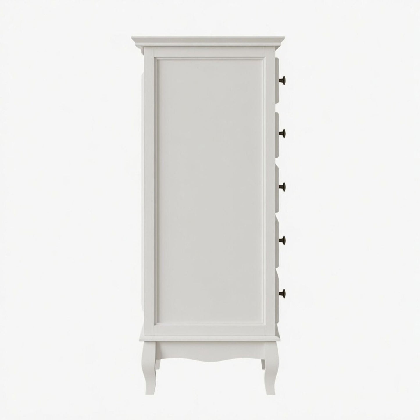 5 Drawer Tall Wide Chest Of Drawers - White