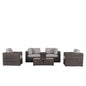 Wicker Seating Group Set With Table And Cushions