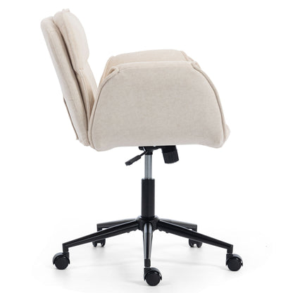 Criss Cross Swivel Desk Chair With Adjustable Armrests & Wheels For Home Office