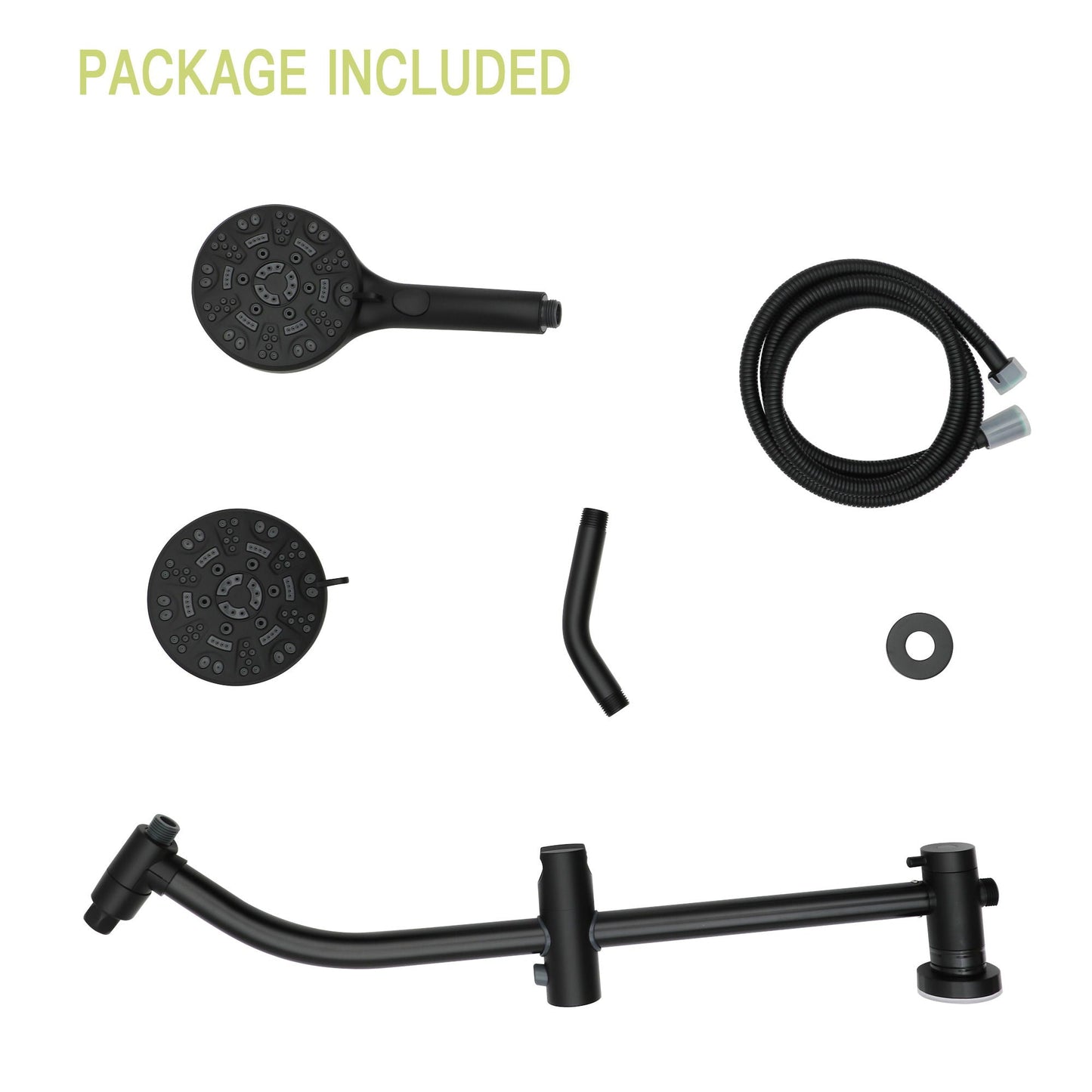 Multi Function Dual Shower Head System With 4.7" Rain Showerhead, 8 Function Hand Shower, Adjustable Slide Bar
