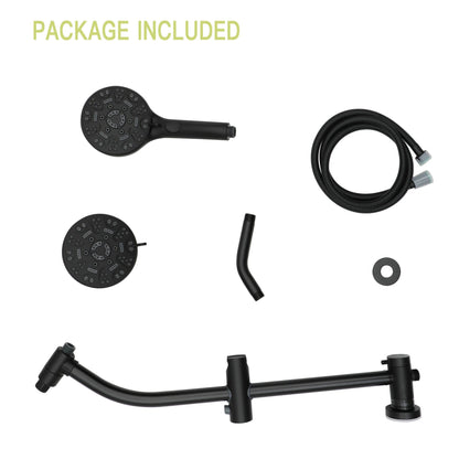Multi Function Dual Shower Head System With 4.7" Rain Showerhead, 8 Function Hand Shower, Adjustable Slide Bar