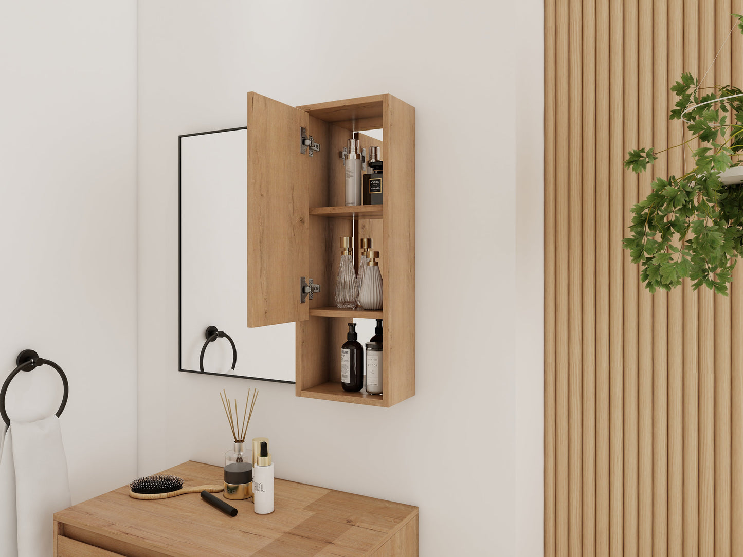 10'' Wall Mounted Bathroom Mirror Cabinet with Soft Close Door
