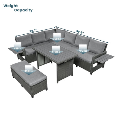 Tomax 5-Piece Outdoor Patio Rattan Sofa Set