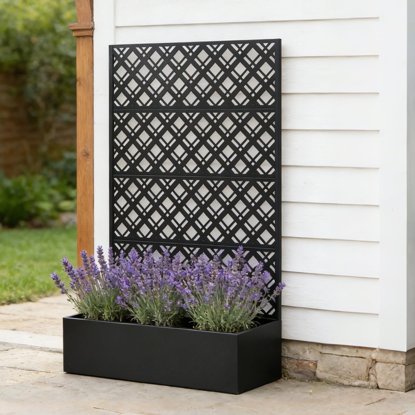 Metal Planter Raised Garden Bed with Trellis