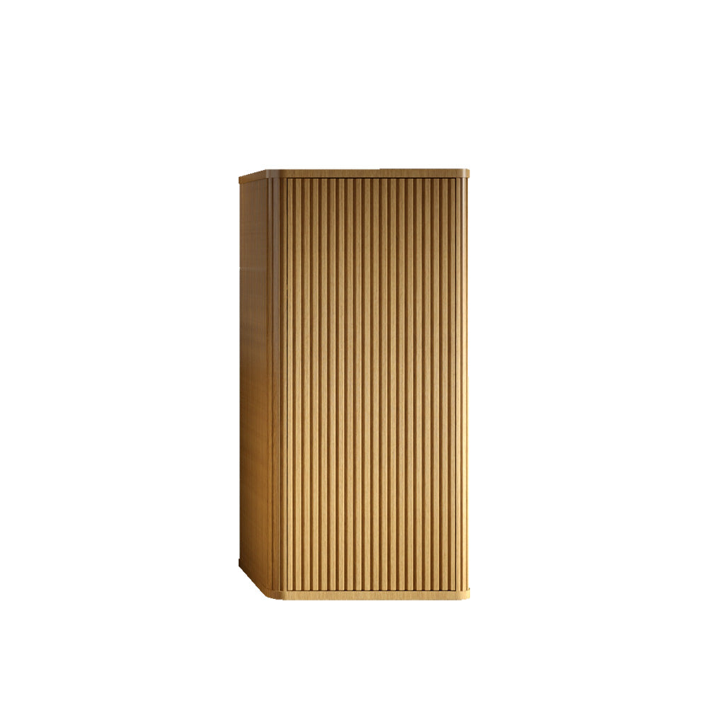 Floating Side Cabinet with Chic Striped Textures