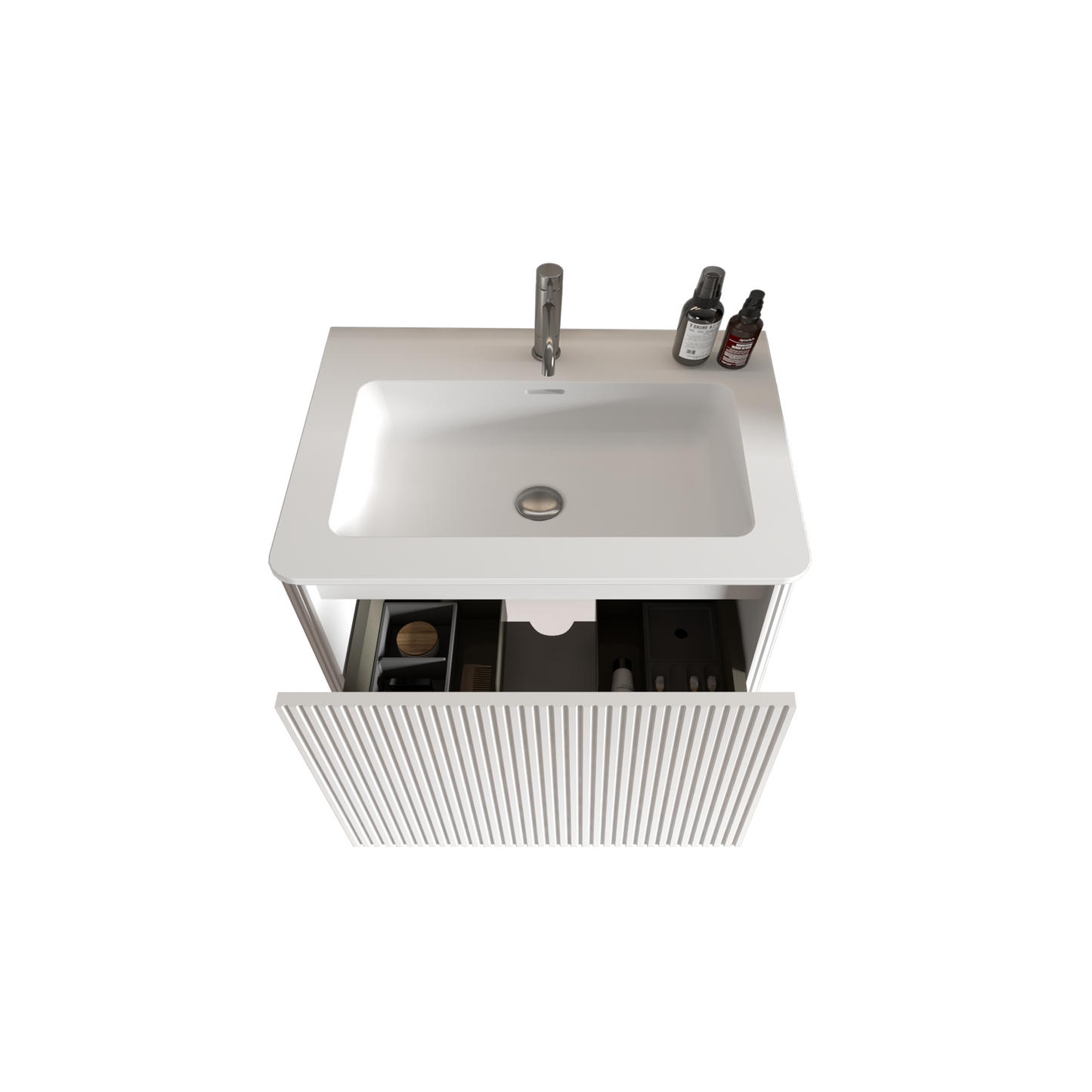 Etna 24" Striped Soft White Bathroom Vanity