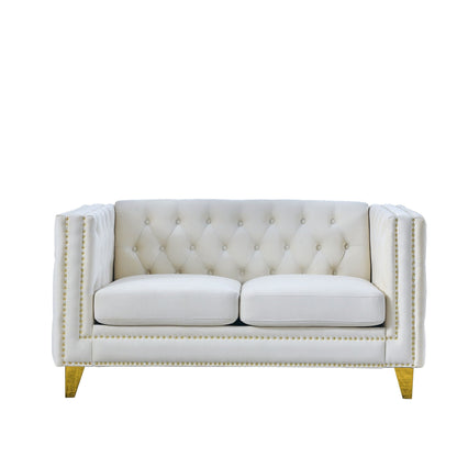 Modern Sofa With Button Tufting, Upholstered Couch For Living Room