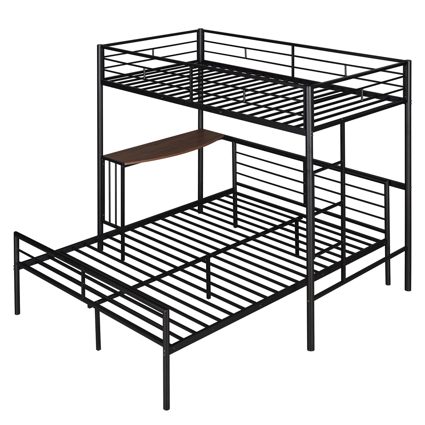 Bunk Bed With Desk, Ladder And Quality Slats For Bedroom
