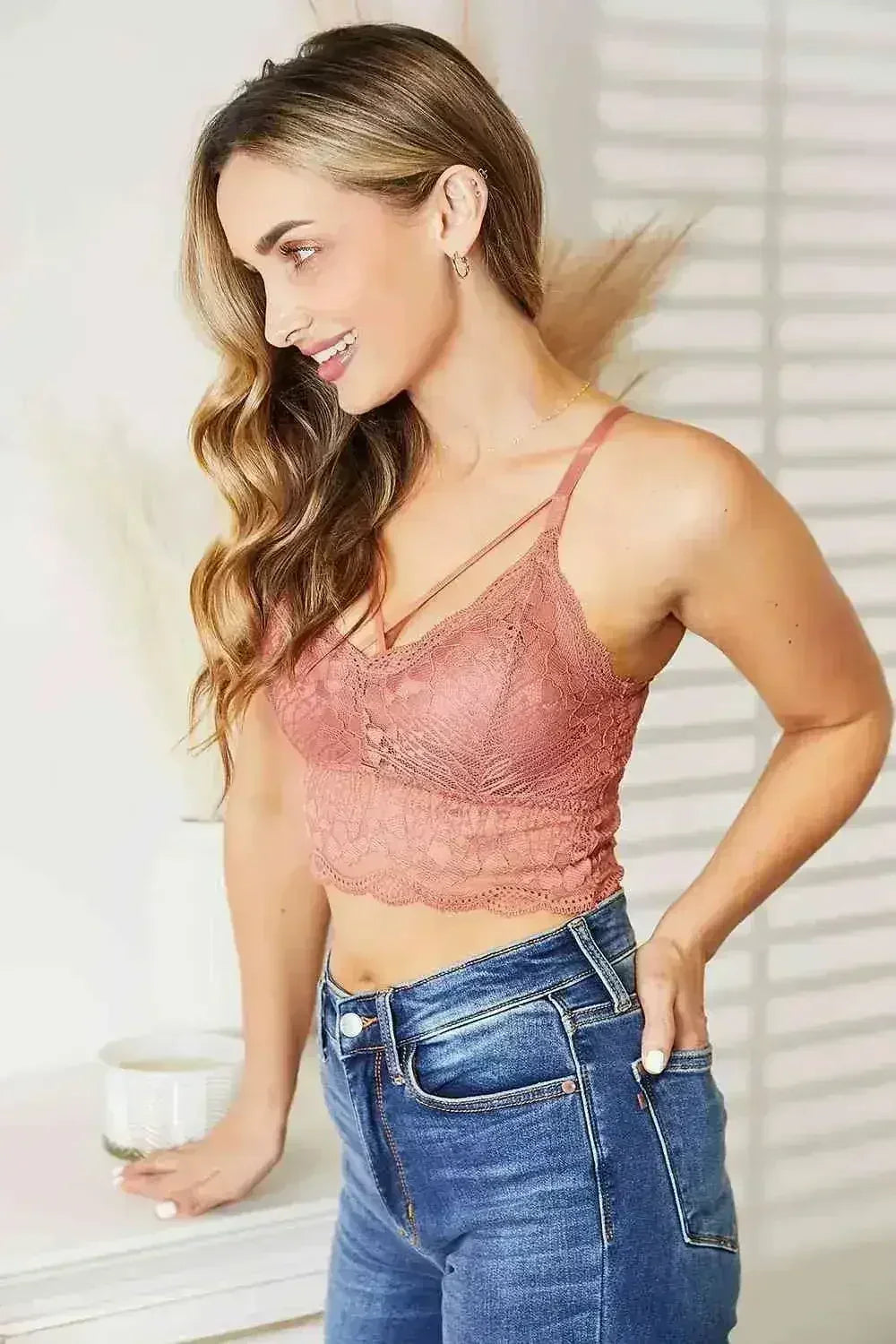 Crisscross Lace Bralette - Sexy Non-Wired Light Support | Femstylo
