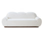 88 in. Round Arm Cloud Curved 3-Seater Modern Upholstered Chenille Sofa, Snow