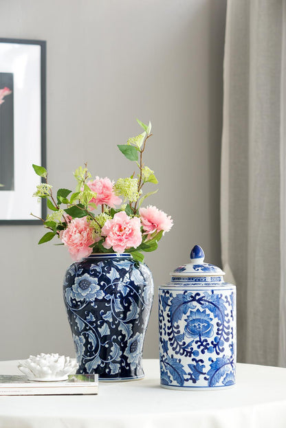 9.5x9.5x18" Porcelain Decorative Ginger Jar