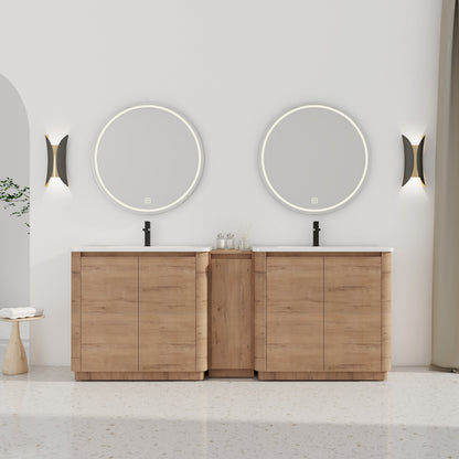 84'' Freestanding Bathroom Vanity with Ceramic Sink