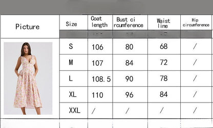 Women's Fashion Sexy V-Neck Halter Suspender Printed Dress