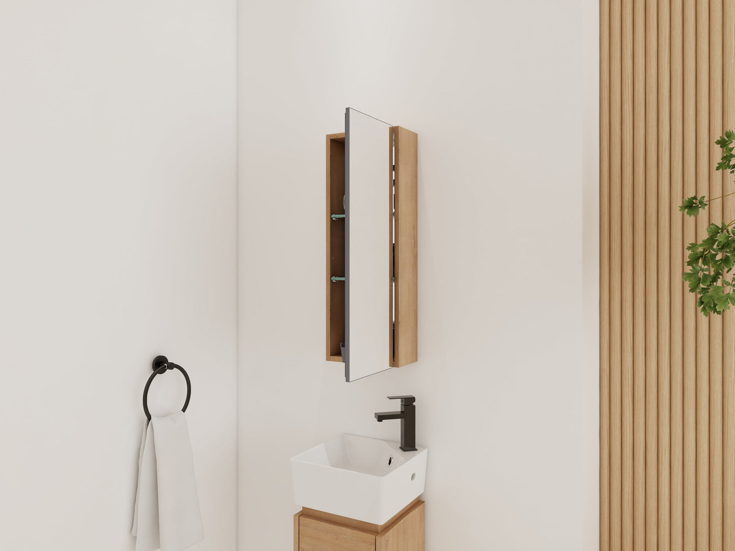 10'' Bathroom Mirror Cabinet with Storage