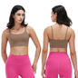 Women Strap Sport Bras Padded StrappyÊCrop Square Neck Low Impact Bras SexyÊFitnessÊTank Tops with Removable Pads Flat Straps for Gym Yoga Workout Run