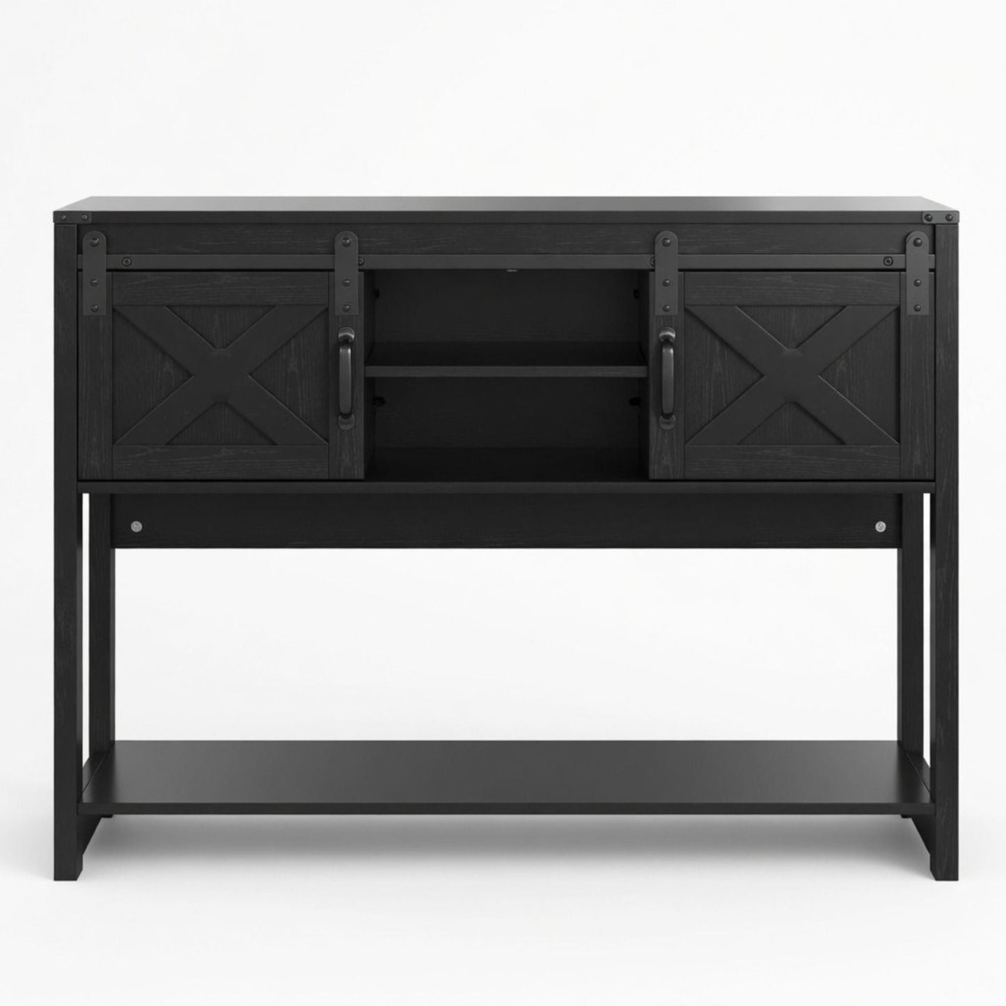 Farmhouse Entryway Table With Sliding Barn Door