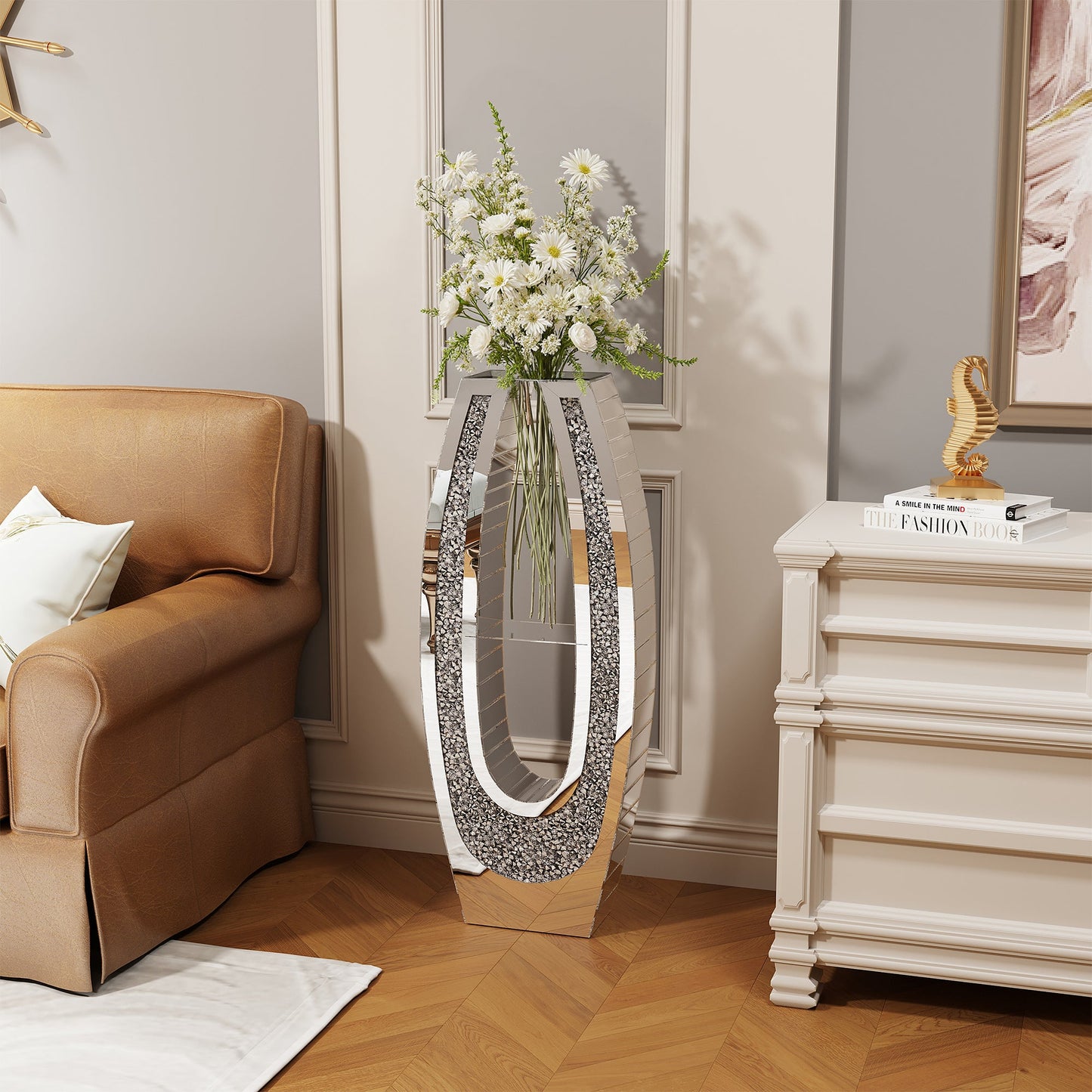 35.82" U-Shaped Tall Decorative Floor Vase