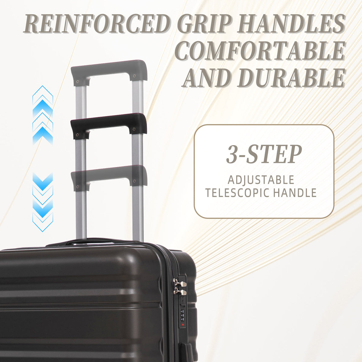 HIFINE TOURIST 20"/24"/28" 3-Piece Luggage Set in Dark Gray