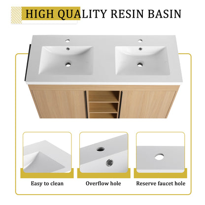 48" Freestanding Bathroom Vanity With Resin Double Sink