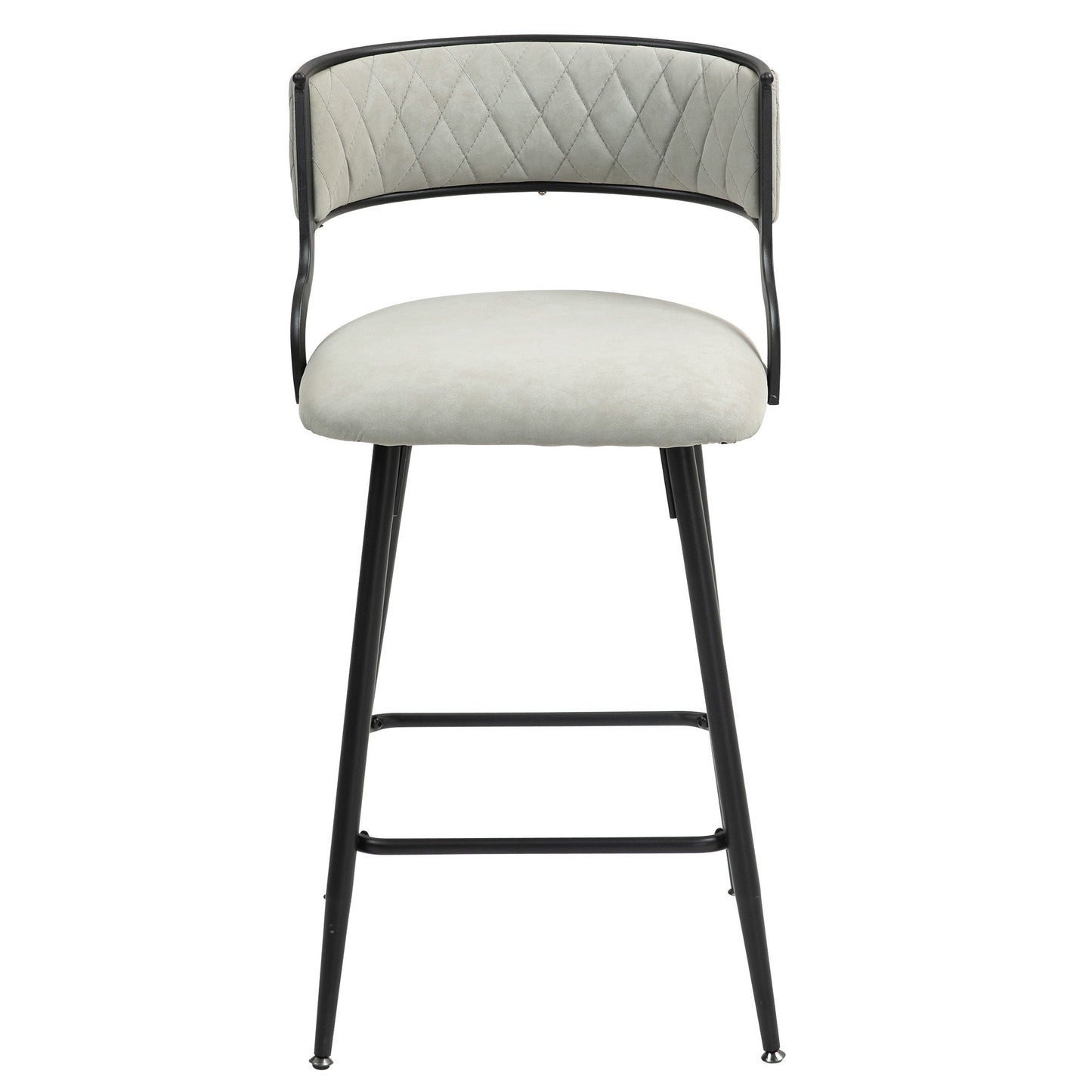 Counter Height Bar Stools With Powder Coating Base And Footrest (Set of 2) -
