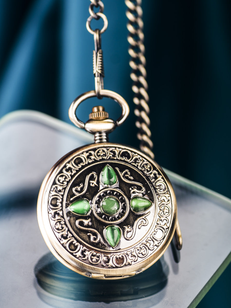 Retro Flip-Open Mechanical Pocket Watch