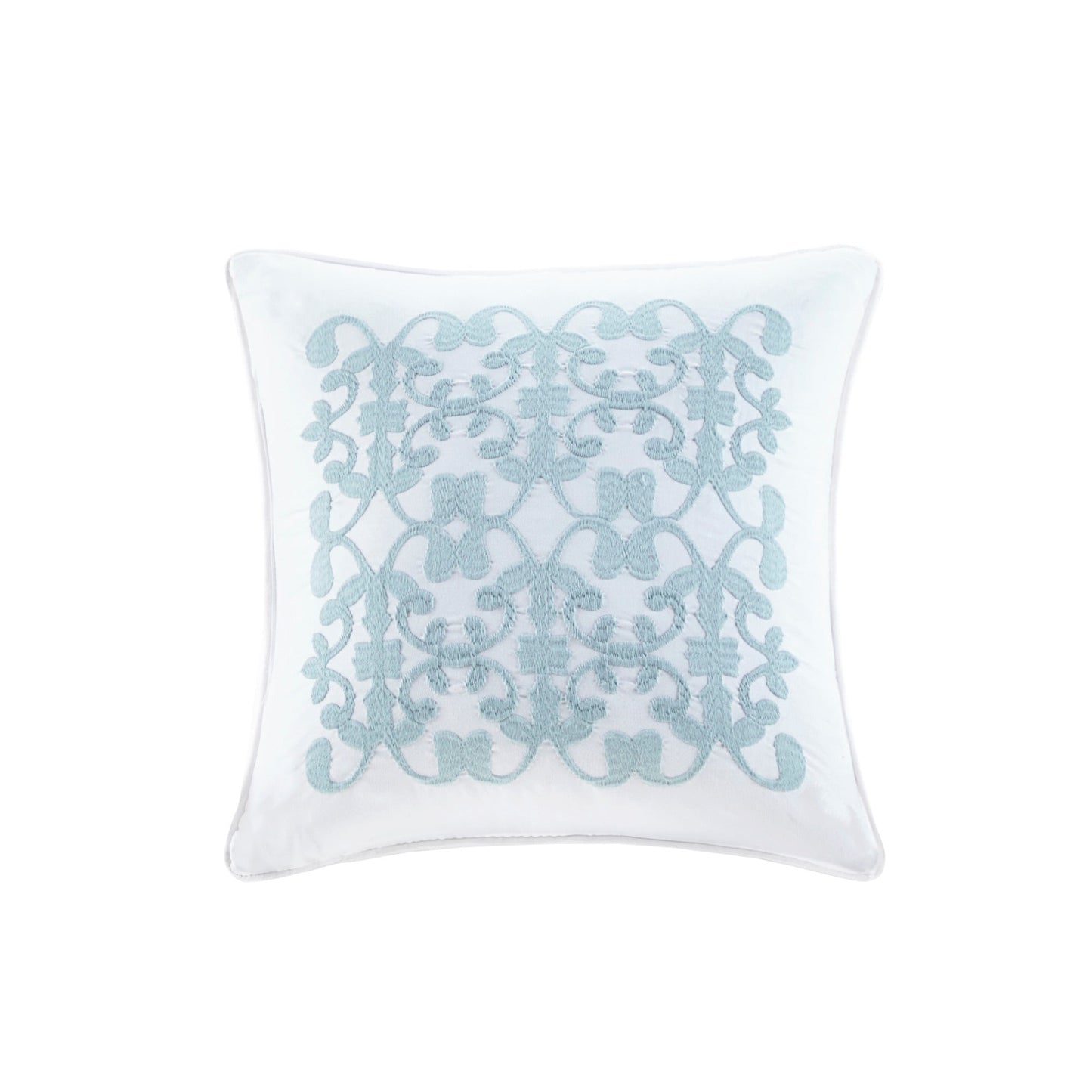 4 Piece Reversible Ruffle Quilt Set with Throw Pillow White King/Cal King