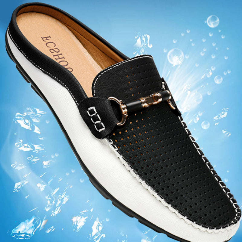 Large-size Leather Shoes Mens Breathable Loafer Shoes