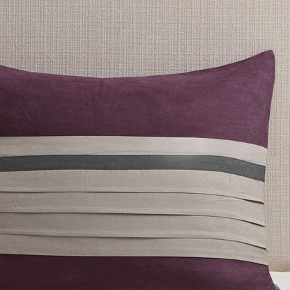 7 Piece Purple Faux Suede Comforter Set Full