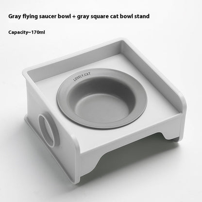 Ceramic Height Increasing Table Frame, Square Cat Bowl