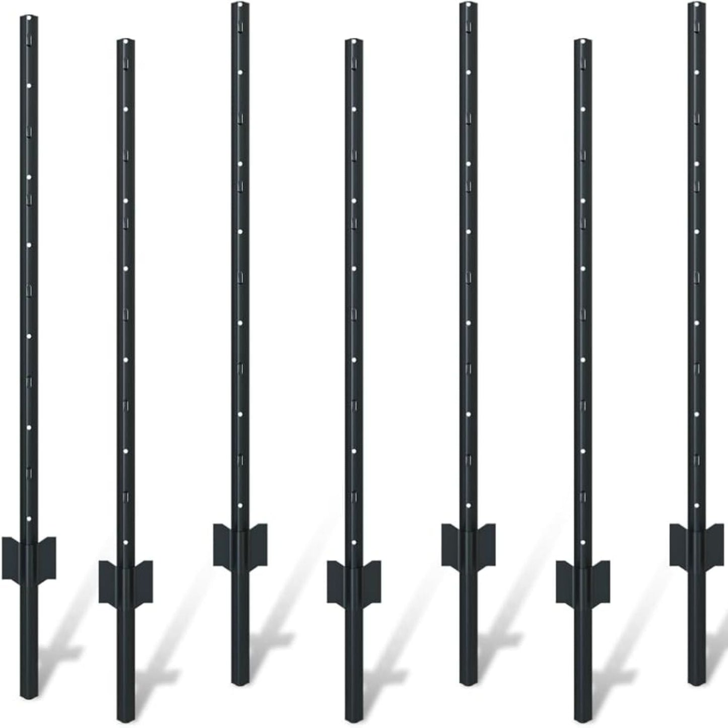 4 Foot U-Shaped Metal Garden Fence Posts Set for Wire Mesh Fencing